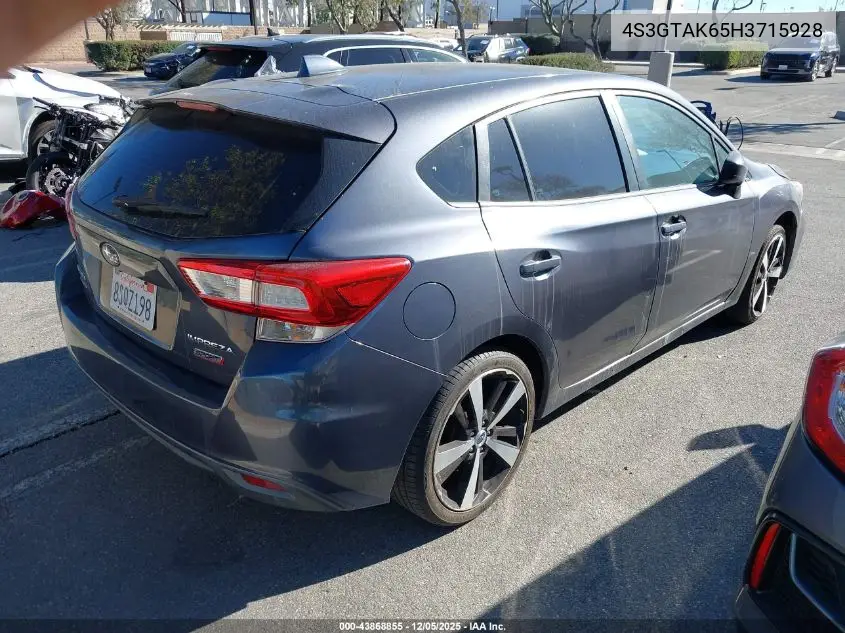 4S3GTAK65H3715928 2017 Subaru Impreza 2.0I Sport
