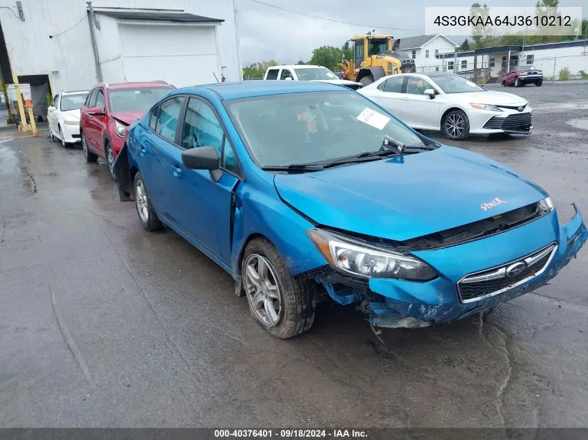 4S3GKAA64J3610212 2018 Subaru Impreza 2.0I