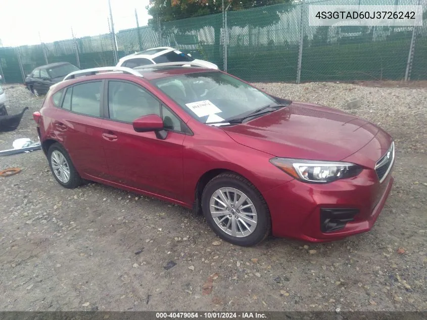 4S3GTAD60J3726242 2018 Subaru Impreza Premium Plus