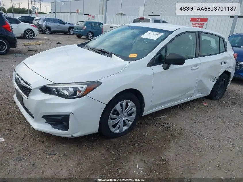 4S3GTAA68J3701187 2018 Subaru Impreza 2.0I