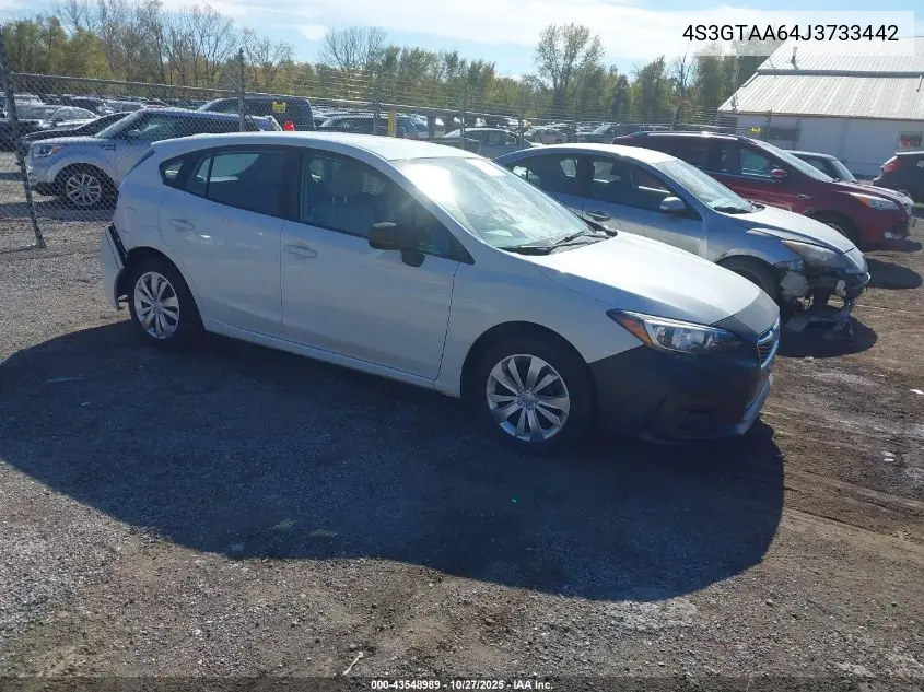 4S3GTAA64J3733442 2018 Subaru Impreza 2.0I
