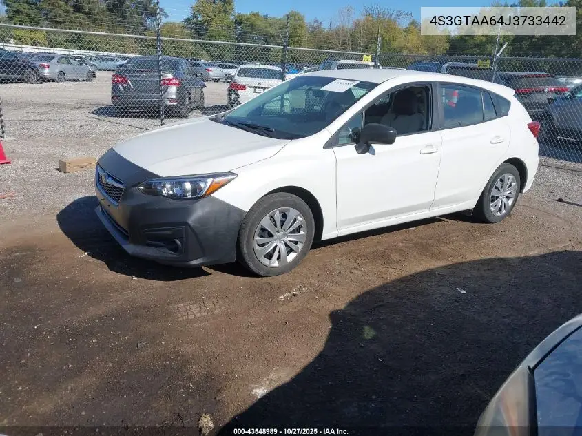 4S3GTAA64J3733442 2018 Subaru Impreza 2.0I