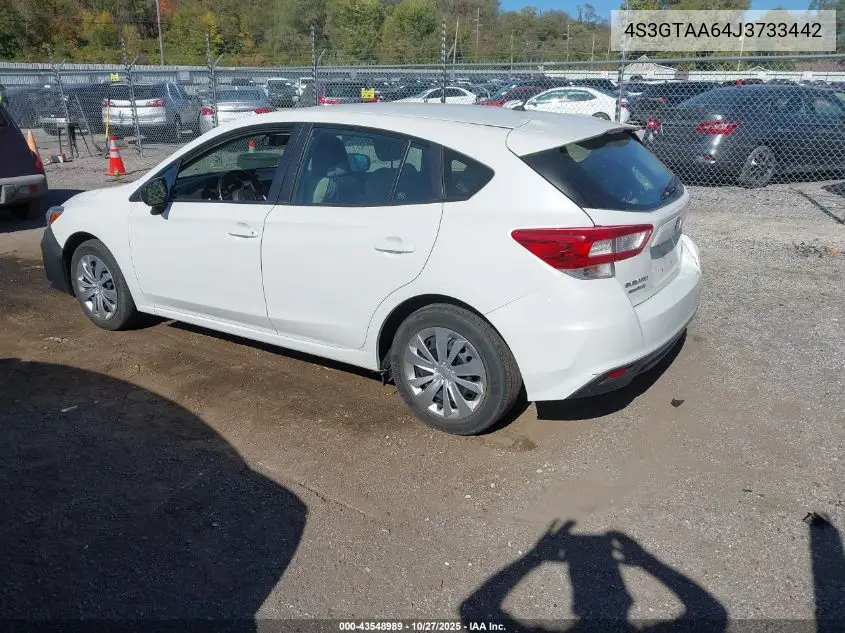 4S3GTAA64J3733442 2018 Subaru Impreza 2.0I