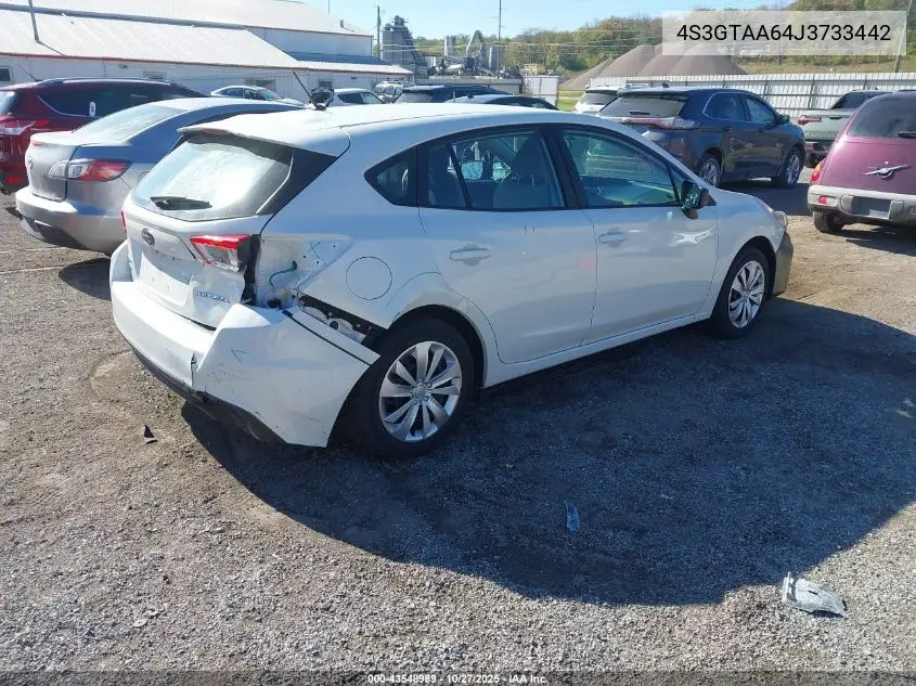 4S3GTAA64J3733442 2018 Subaru Impreza 2.0I