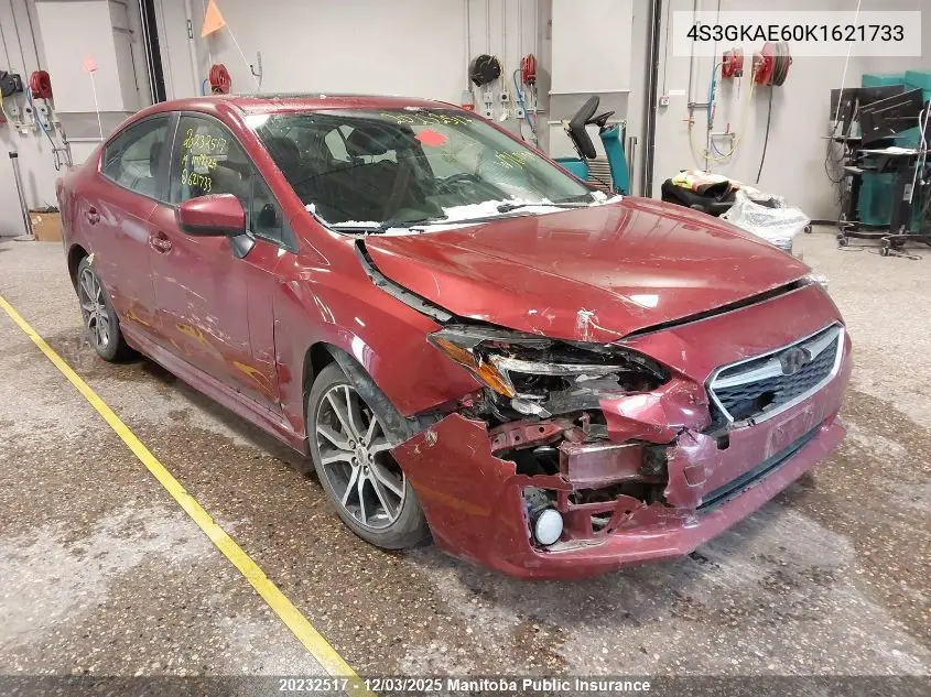 4S3GKAE60K1621733 2019 Subaru Impreza 2.0I Sport