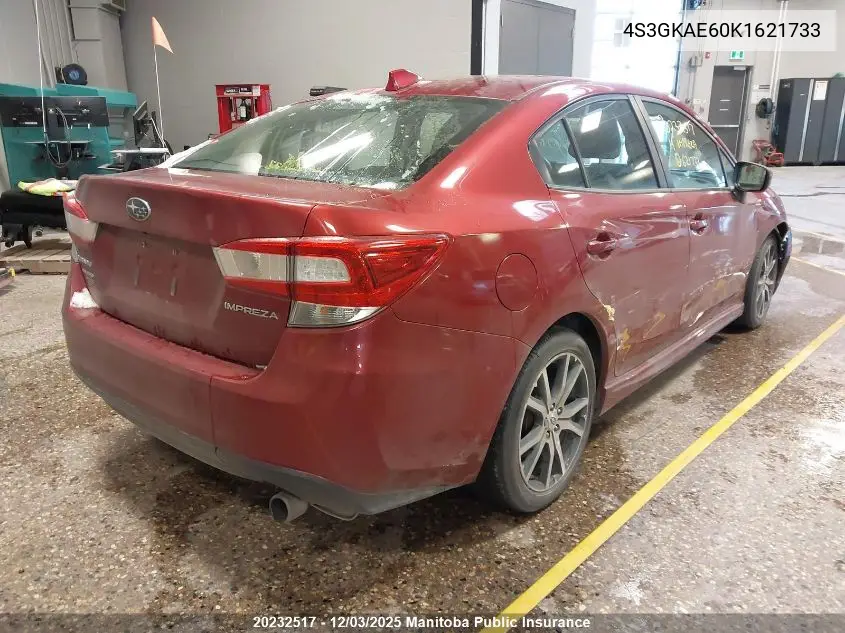 4S3GKAE60K1621733 2019 Subaru Impreza 2.0I Sport