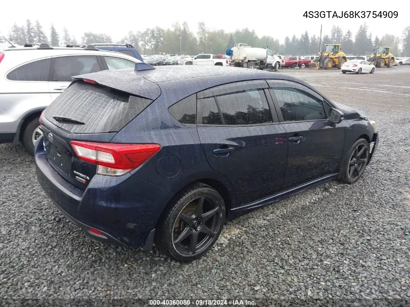 4S3GTAJ68K3754909 2019 Subaru Impreza 2.0I Sport