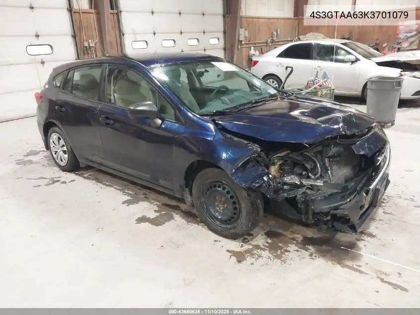 4S3GTAA63K3701079 2019 Subaru Impreza 2.0I