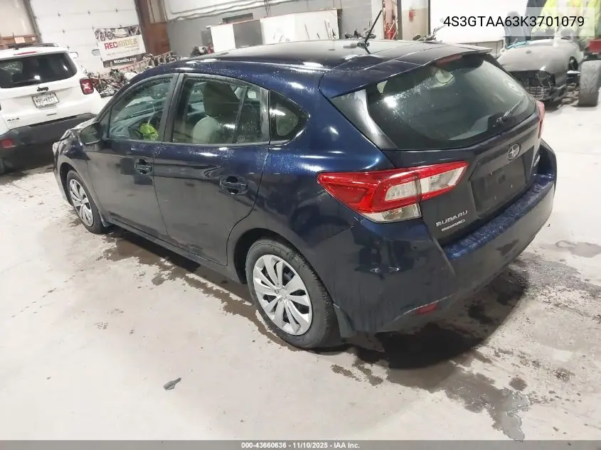 4S3GTAA63K3701079 2019 Subaru Impreza 2.0I