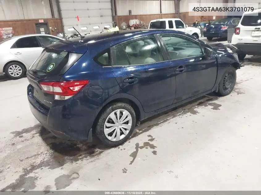 4S3GTAA63K3701079 2019 Subaru Impreza 2.0I
