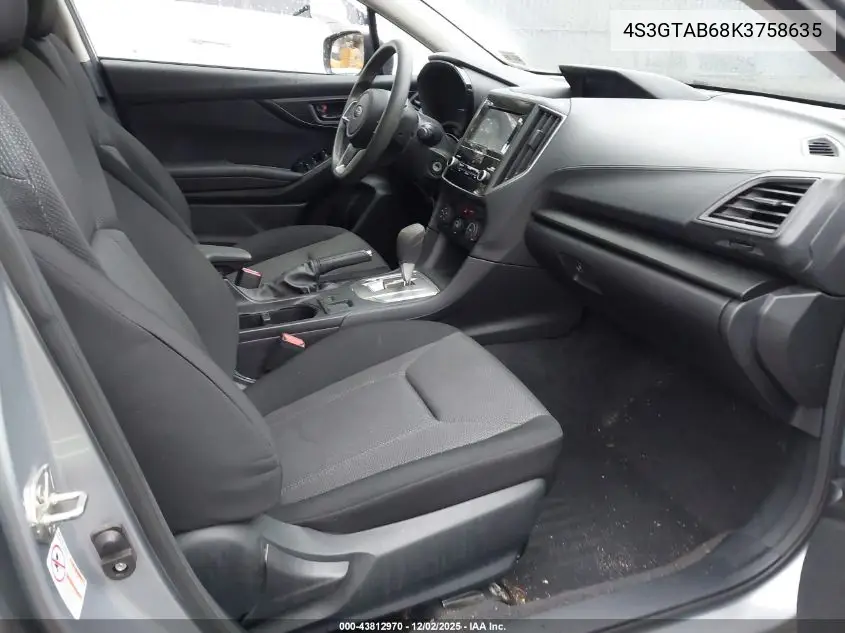 4S3GTAB68K3758635 2019 Subaru Impreza 2.0I