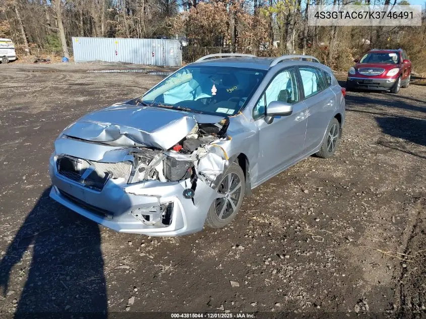 4S3GTAC67K3746491 2019 Subaru Impreza 2.0I Premium