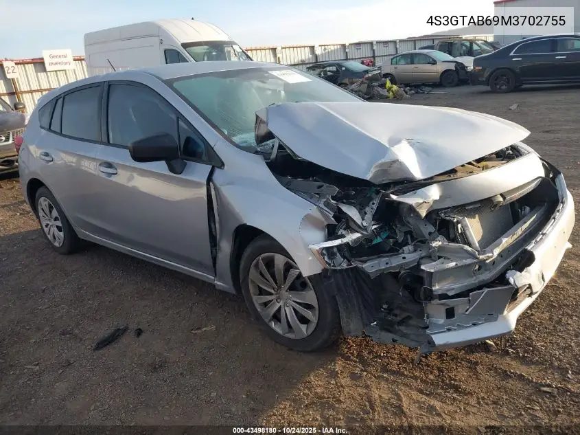 4S3GTAB69M3702755 2021 Subaru Impreza 5-Door