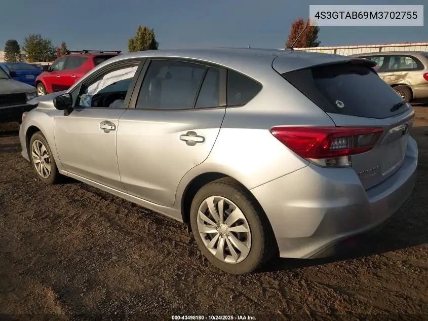 4S3GTAB69M3702755 2021 Subaru Impreza 5-Door