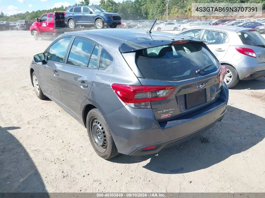 2022 Subaru Impreza VIN: 4S3GTAB69N3707391 Lot: 40303549