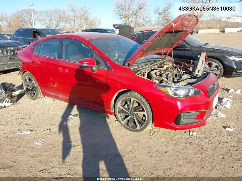 4S3GKAL65N3610030 2022 Subaru Impreza Sport