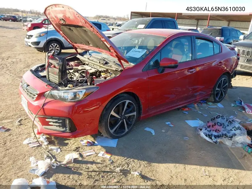 4S3GKAL65N3610030 2022 Subaru Impreza Sport