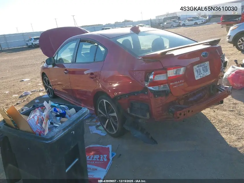 4S3GKAL65N3610030 2022 Subaru Impreza Sport