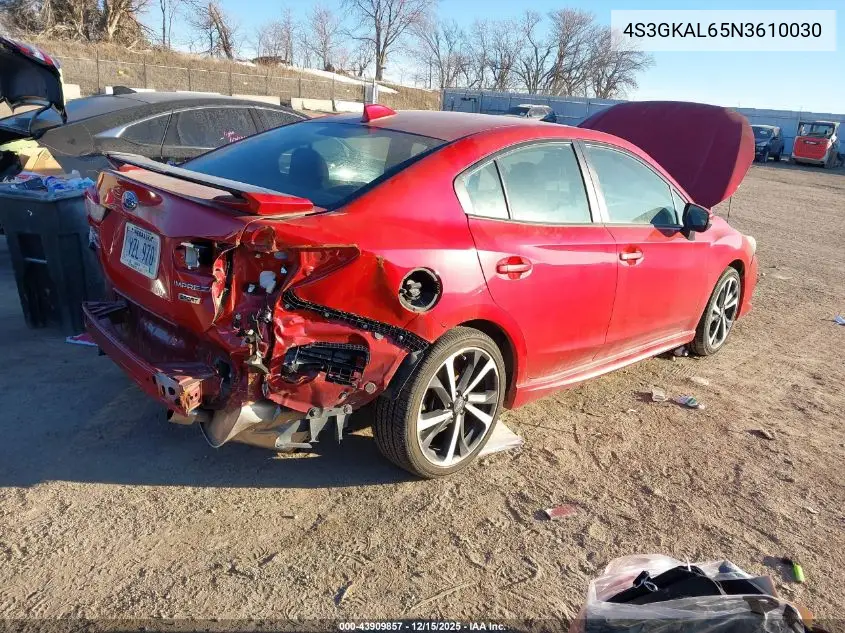 4S3GKAL65N3610030 2022 Subaru Impreza Sport