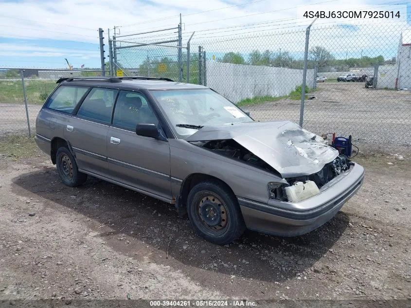 1991 Subaru Legacy L/Hx/Px/Rx VIN: 4S4BJ63C0M7925014 Lot: 39404261