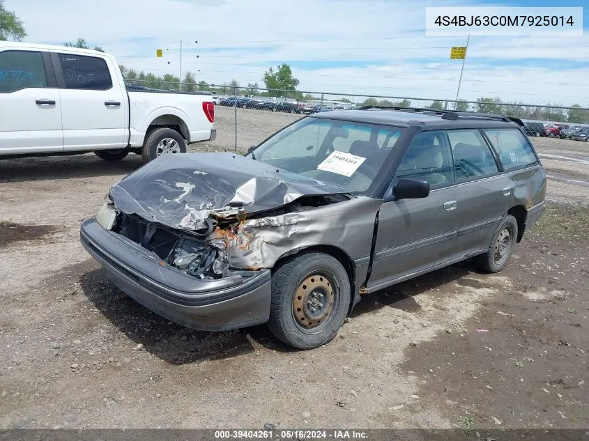 1991 Subaru Legacy L/Hx/Px/Rx VIN: 4S4BJ63C0M7925014 Lot: 39404261