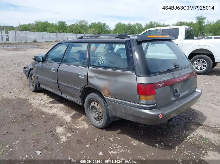 1991 Subaru Legacy L/Hx/Px/Rx VIN: 4S4BJ63C0M7925014 Lot: 39404261