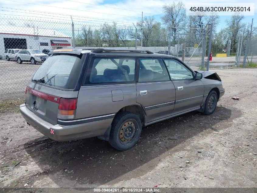 1991 Subaru Legacy L/Hx/Px/Rx VIN: 4S4BJ63C0M7925014 Lot: 39404261