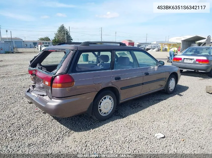 1995 Subaru Legacy L/Outback VIN: 4S3BK6351S6342117 Lot: 40339969