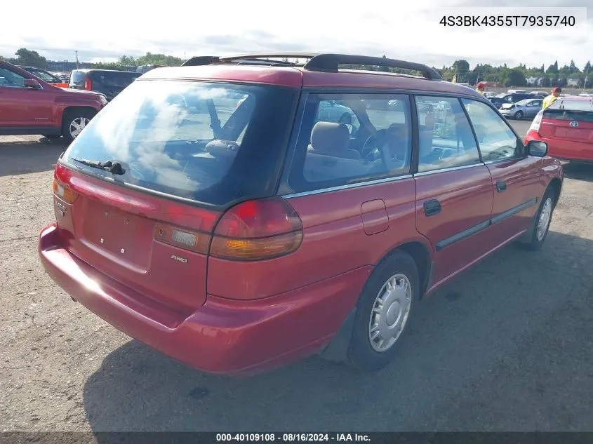 1996 Subaru Legacy L VIN: 4S3BK4355T7935740 Lot: 40109108