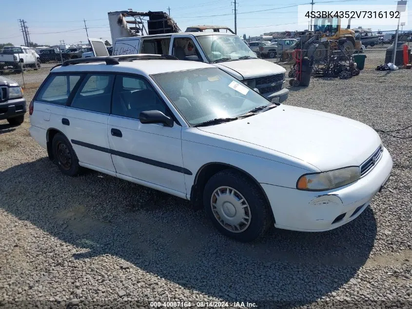 1997 Subaru Legacy L/Postal Right-Hand Drive VIN: 4S3BK4352V7316192 Lot: 40087164