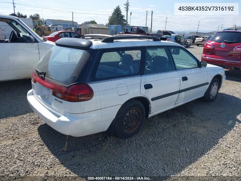 4S3BK4352V7316192 1997 Subaru Legacy L/Postal Right-Hand Drive