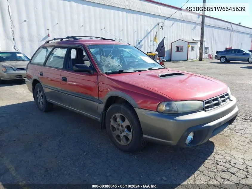 1998 Subaru Legacy Outback/Outback Limited/Outback Sport VIN: 4S3BG6851W6645639 Lot: 39380045