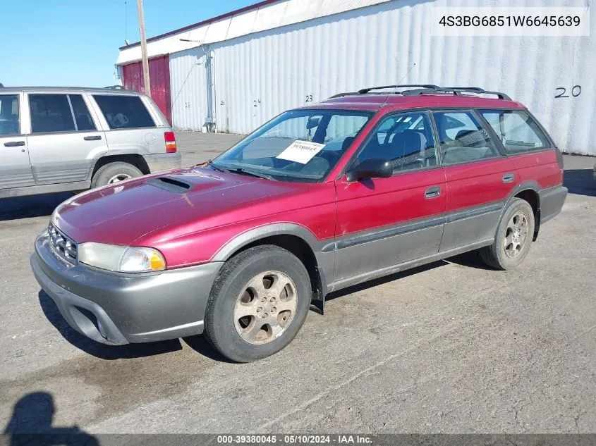 1998 Subaru Legacy Outback/Outback Limited/Outback Sport VIN: 4S3BG6851W6645639 Lot: 39380045