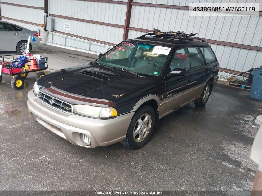 1998 Subaru Legacy Outback/Outback Limited/Outback Sport VIN: 4S3BG6851W7650169 Lot: 39388291