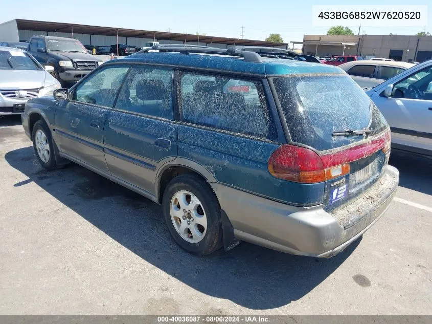 1998 Subaru Legacy Outback/Outback Limited/Outback Sport VIN: 4S3BG6852W7620520 Lot: 40036087