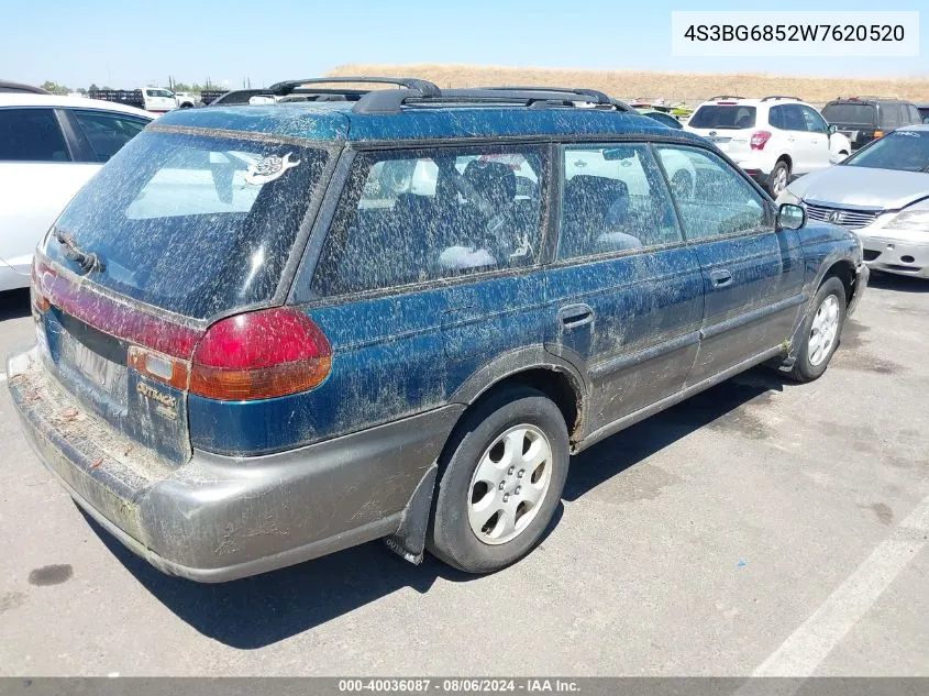 1998 Subaru Legacy Outback/Outback Limited/Outback Sport VIN: 4S3BG6852W7620520 Lot: 40036087