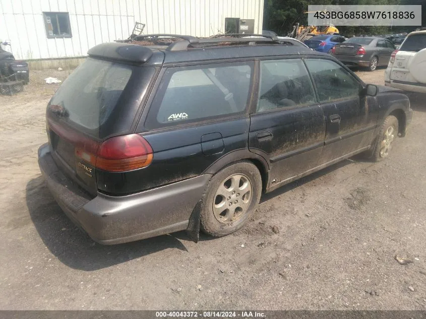 1998 Subaru Legacy Outback/Outback Limited/Outback Sport VIN: 4S3BG6858W7618836 Lot: 40043372