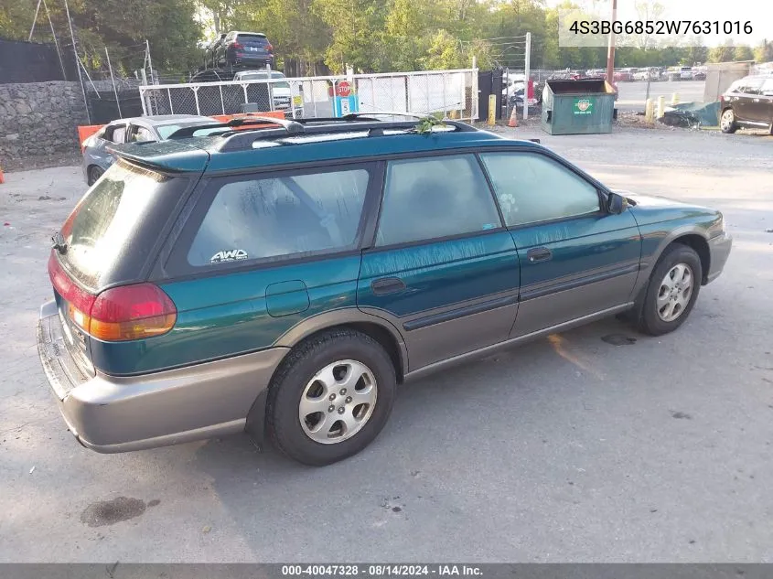 1998 Subaru Legacy Outback/Outback Limited/Outback Sport VIN: 4S3BG6852W7631016 Lot: 40047328