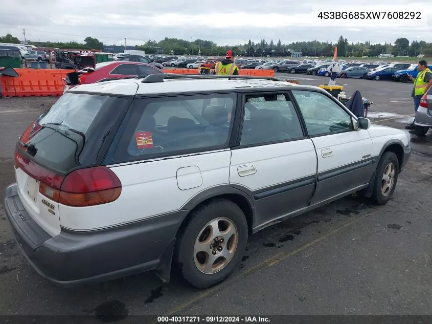 1998 Subaru Legacy Outback/Outback Limited/Outback Sport VIN: 4S3BG685XW7608292 Lot: 40317271