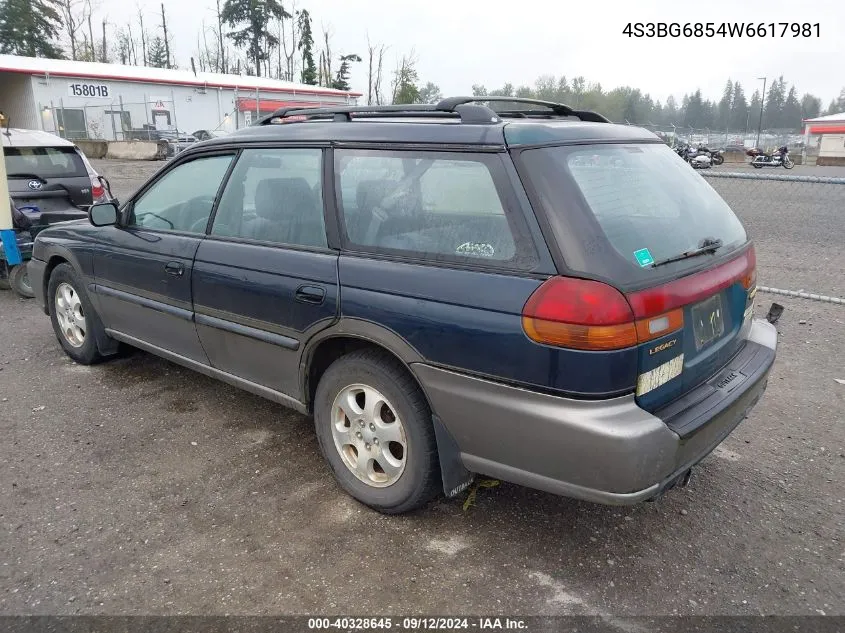 1998 Subaru Legacy Outback/Outback Limited/Outback Sport VIN: 4S3BG6854W6617981 Lot: 40328645