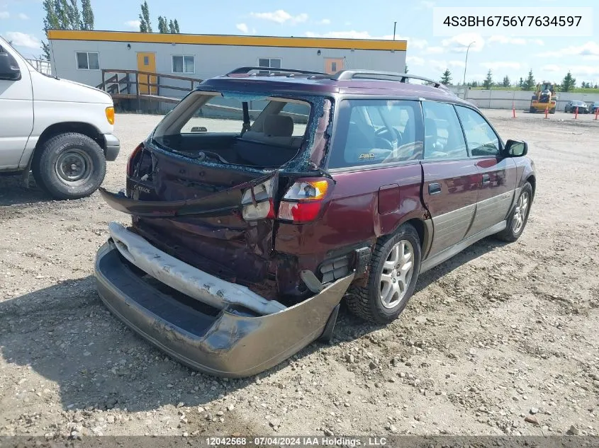 2000 Subaru Legacy Wagon VIN: 4S3BH6756Y7634597 Lot: 12042568