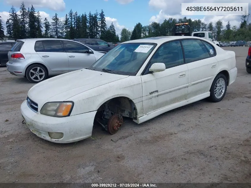 2000 Subaru Legacy Gt Limited VIN: 4S3BE6564Y7205611 Lot: 39929212