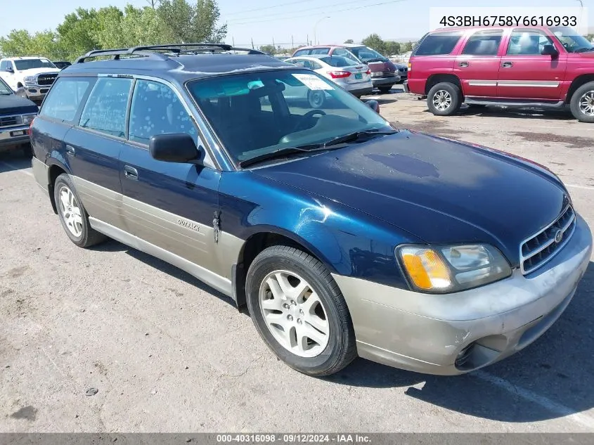 2000 Subaru Legacy Outback Awp VIN: 4S3BH6758Y6616933 Lot: 40316098