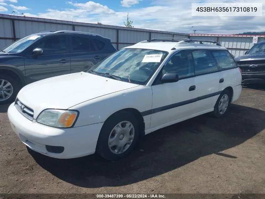 2001 Subaru Legacy L VIN: 4S3BH635617310819 Lot: 39487399