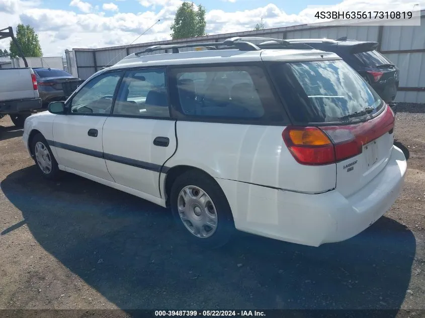 2001 Subaru Legacy L VIN: 4S3BH635617310819 Lot: 39487399