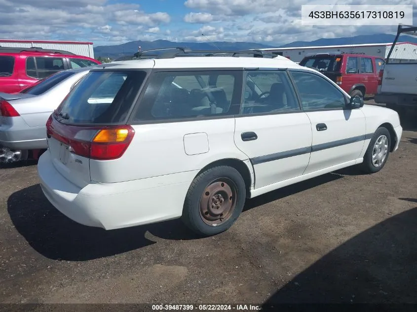 2001 Subaru Legacy L VIN: 4S3BH635617310819 Lot: 39487399