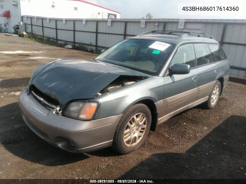 2001 Subaru Legacy Outback Ltd VIN: 4S3BH686017614360 Lot: 39711333