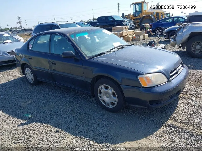 2001 Subaru Legacy L VIN: 4S3BE635817206499 Lot: 39873370