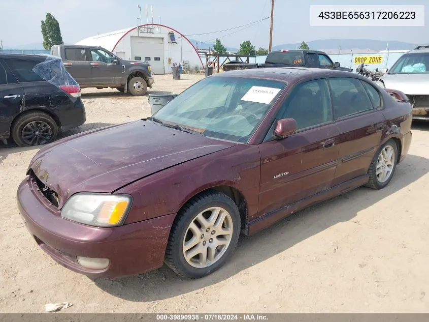 2001 Subaru Legacy Gt Limited/Gt Ltd VIN: 4S3BE656317206223 Lot: 39890938