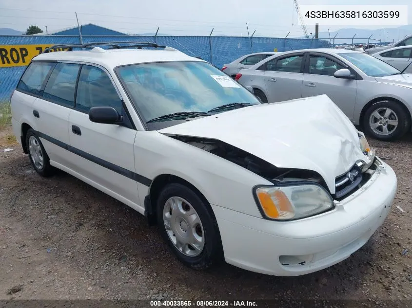 2001 Subaru Legacy L VIN: 4S3BH635816303599 Lot: 40033865